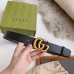 Gucci Black Leather Belt 30MM with Antiqued Brass Double G Buckle