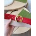 Gucci Interlocking G Buckle Belt 38MM in Red Signature Leather