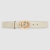 Gucci Interlocking G Buckle Belt 38MM in White Signature Leather
