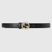 Gucci Interlocking G Buckle Belt 25MM in Black Leather