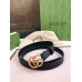 Gucci GG Marmont Thin Belt 20MM in Black Leather