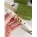 Gucci GG Marmont Thin Belt 20MM in White Leather