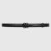 Gucci GG Marmont Belt 20MM in Black Leather with Black Buckle