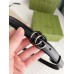 Gucci GG Marmont Belt 20MM in Black Leather with Black Buckle
