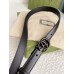 Gucci GG Marmont Belt 20MM in Black Leather with Black Buckle