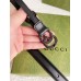 Gucci GG Marmont Belt 20MM in Black Leather with Black Buckle