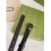 Gucci GG Marmont Belt 20MM in Black Leather with Black Buckle