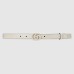 Gucci GG Marmont Belt 20MM in White Leather with White Buckle