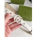 Gucci GG Marmont Belt 20MM in White Leather with White Buckle