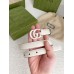Gucci GG Marmont Belt 20MM in White Leather with White Buckle