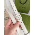 Gucci GG Marmont Belt 20MM in White Leather with White Buckle