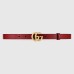Gucci GG Marmont Thin Belt 20MM in Red Leather with Shiny Buckle