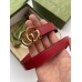 Gucci GG Marmont Thin Belt 20MM in Red Leather with Shiny Buckle
