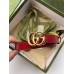 Gucci GG Marmont Thin Belt 20MM in Red Leather with Shiny Buckle