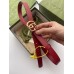 Gucci GG Marmont Thin Belt 20MM in Red Leather with Shiny Buckle