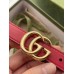 Gucci GG Marmont Thin Belt 20MM in Red Leather with Shiny Buckle