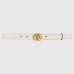 Gucci GG Marmont Thin Belt 20MM in White Leather with Shiny Buckle