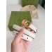 Gucci GG Marmont Thin Belt 20MM in White Leather with Shiny Buckle