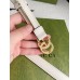 Gucci GG Marmont Thin Belt 20MM in White Leather with Shiny Buckle