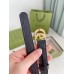 Gucci GG Marmont Thin Belt 20MM in Black Embossed Crocodile Leather