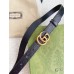 Gucci GG Marmont Thin Belt 20MM in Black Embossed Crocodile Leather