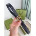 Gucci GG Marmont Thin Belt 20MM in Black Embossed Crocodile Leather