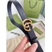 Gucci GG Marmont Thin Belt 20MM in Black Embossed Crocodile Leather