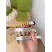 Gucci GG Marmont Thin Belt 20MM in Silver Lame leather