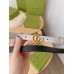 Gucci GG Marmont Thin Belt 20MM in Silver Lame leather