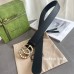 Gucci Pearl Double G Belt 38MM in Black Leather