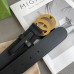 Gucci Pearl Double G Belt 38MM in Black Leather