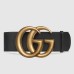 Gucci Double G Belt 70MM in Black Leather