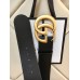 Gucci Double G Belt 70MM in Black Leather
