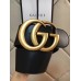 Gucci Double G Belt 70MM in Black Leather