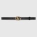 Gucci Pearl Double G Belt 20MM in Black Leather