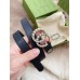 Gucci Pearl Double G Belt 20MM in Black Leather