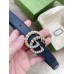 Gucci Pearl Double G Belt 20MM in Black Leather
