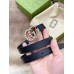 Gucci Pearl Double G Belt 20MM in Black Leather