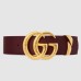 Gucci Snake G Buckle Belt 50MM in Burgundy Leather