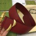 Gucci Snake G Buckle Belt 50MM in Burgundy Leather