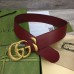 Gucci Snake G Buckle Belt 50MM in Burgundy Leather