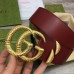 Gucci Snake G Buckle Belt 50MM in Burgundy Leather