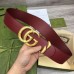 Gucci Snake G Buckle Belt 50MM in Burgundy Leather