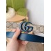 Gucci Supreme GG Marmont Belt 30MM with Blue GG Buckle