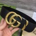Gucci Snake G Buckle Belt 50MM in Black Leather
