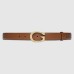 Gucci G Buckle Belt 30MM in Brown Leather
