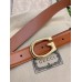 Gucci G Buckle Belt 30MM in Brown Leather