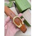 Gucci G Buckle Belt 30MM in Brown Leather