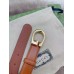 Gucci G Buckle Belt 30MM in Brown Leather