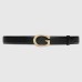 Gucci G Buckle Belt 30MM in Black Leather